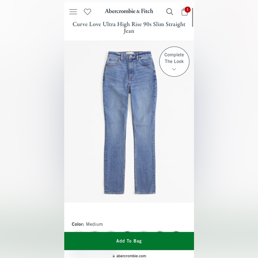 Abercrombie 90s Slim Straight Ultra High Rise CUT HEMS